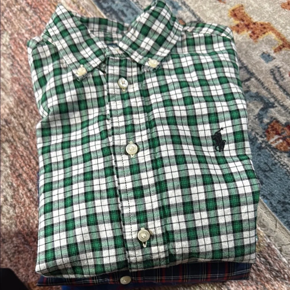 Polo Ralph Lauren boys plaid long sleeve button down cotton size 6 so cute